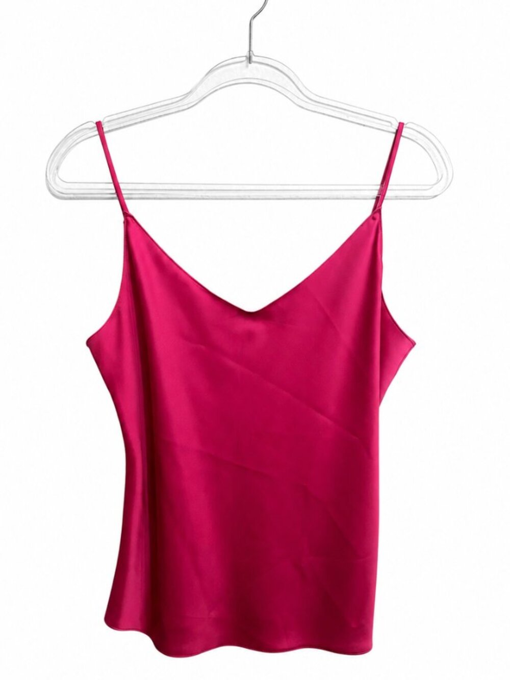 POSH Couture Hot Pink Satin Cami Y2K Slip Tank